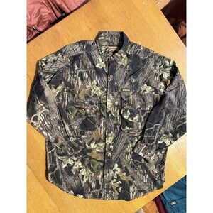 Vintage Remington Mossy Oak Break-Up Shirt XL Camo Hunting Vent Back Long Sleeve